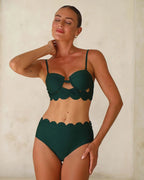 Yeşil Lazer Kesim Dairesel Bikini Takımı