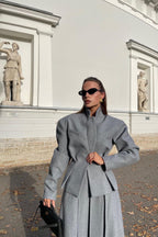 Georgia Yaka Blazer Midi Etek Takımı