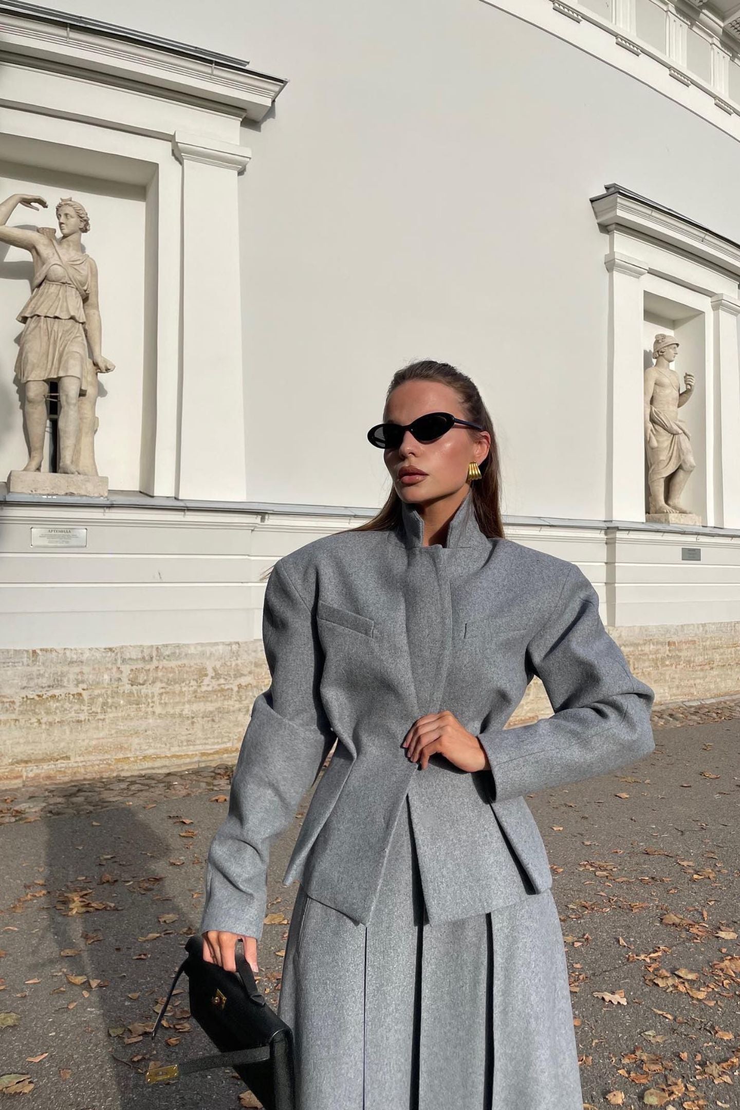 Georgia Yaka Blazer Midi Etek Takımı