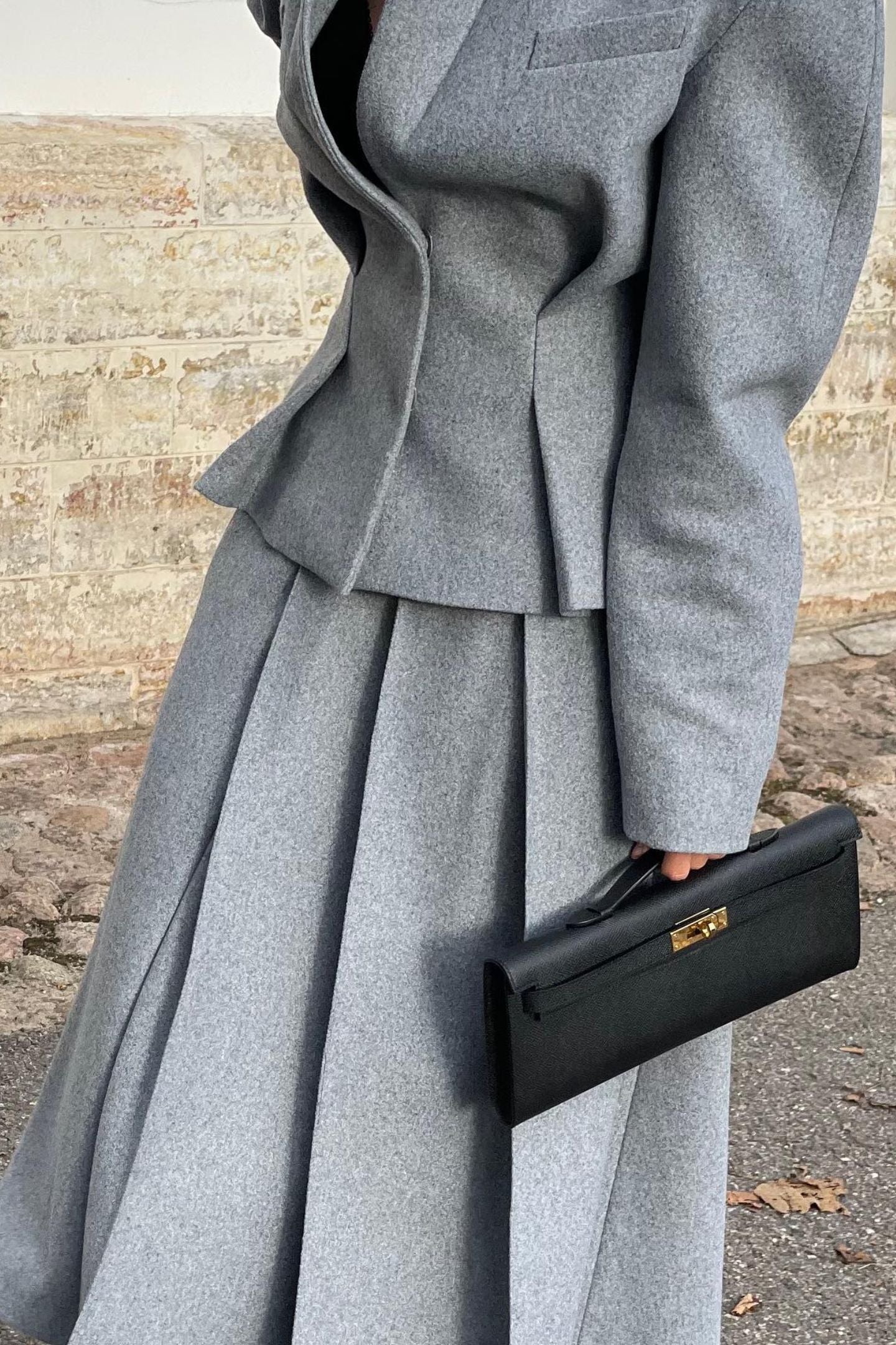 Georgia Yaka Blazer Midi Etek Takımı