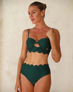 Yeşil Lazer Kesim Dairesel Bikini Takımı