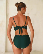 Yeşil Lazer Kesim Dairesel Bikini Takımı